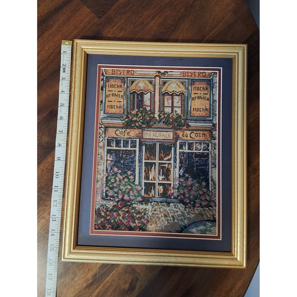 Vintage Customed Framed Needlepoint European Open Face Wall Hanging 15.5"× 13.5" - Picture 5 of 8